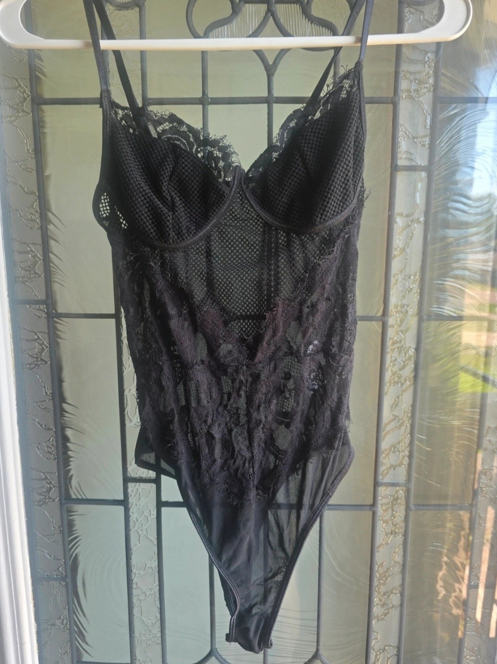 Source Unknown Black Lace & Mesh Bodysuit Chemise